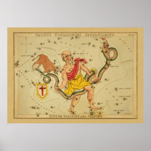 Serpens - Vintages Astronomisches Star Chart Image Poster