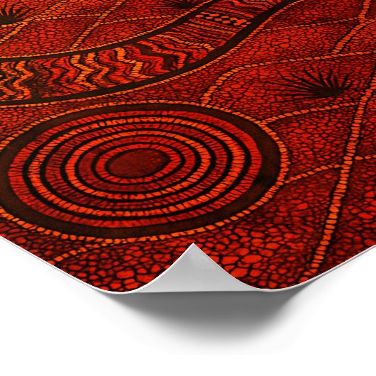 Serpent Aborigine Dot Poster (Ecke)