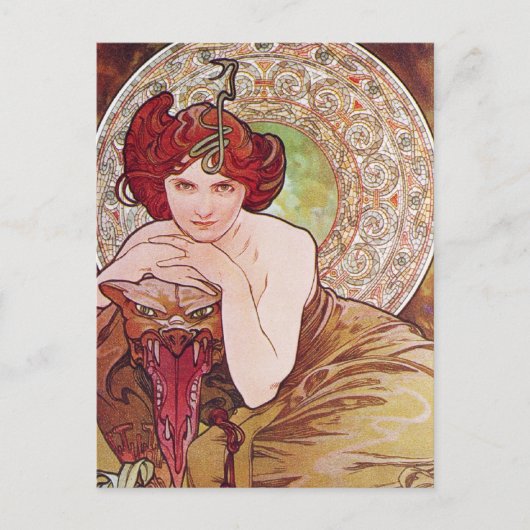 Serpent Art Nouveau Postkarte (Vorderseite)