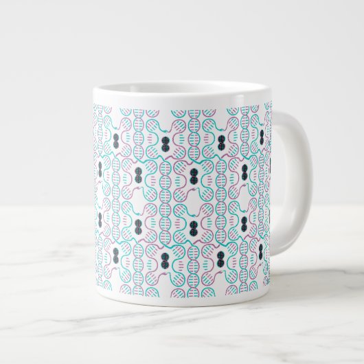 Serpent Chasing Schwanz Nahtloses Muster Jumbo-Tasse (Vorderseite Rechts)