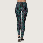 Serpent Chasing Schwanz Nahtloses Muster Leggings (Rückseite)
