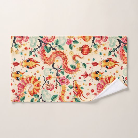 Serpent Dreams Chiness neues Jahr Badhandtuch Set (Handtuch)