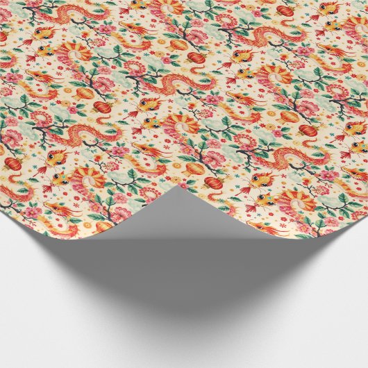 Serpent Dreams Chiness neues Jahr Geschenkpapier (Ecke)