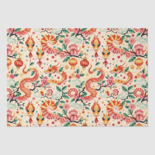 Serpent Dreams Chiness neues Jahr Seidenpapier (Vorderseite)