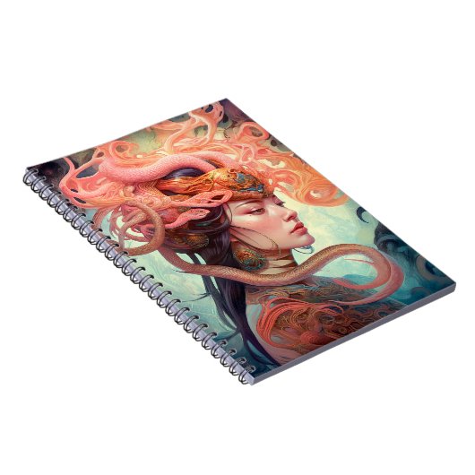 Serpent Hair Lady Fantasy Art Notizblock (Rechte Seite)