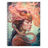 Serpent Hair Lady Fantasy Art Notizblock (Vorderseite)