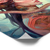 Serpent Hair Lady Fantasy Art Poster (Ecke)