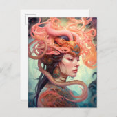 Serpent Hair Lady Fantasy Art Postkarte (Vorne/Hinten)