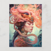 Serpent Hair Lady Fantasy Art Postkarte (Vorderseite)