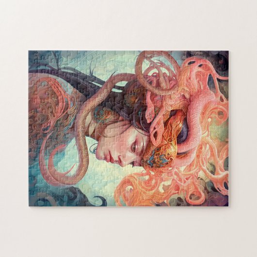 Serpent Hair Lady Fantasy Art Puzzle (Horizontal)