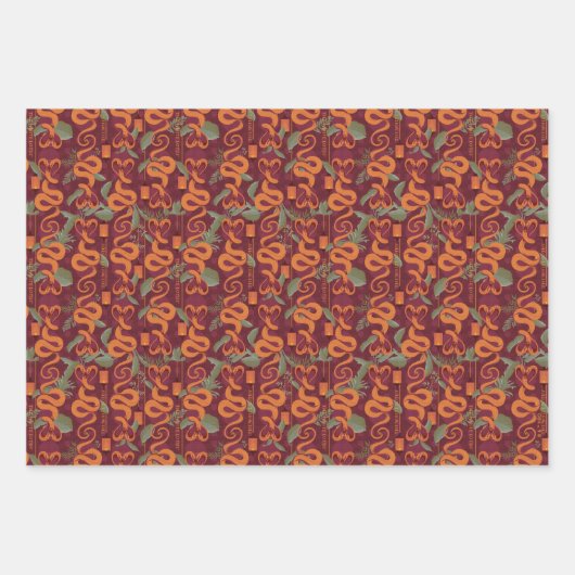 Serpent Luxe Muster - Der weiße Lotus Geschenkpapier Set (Vorderseite 3)