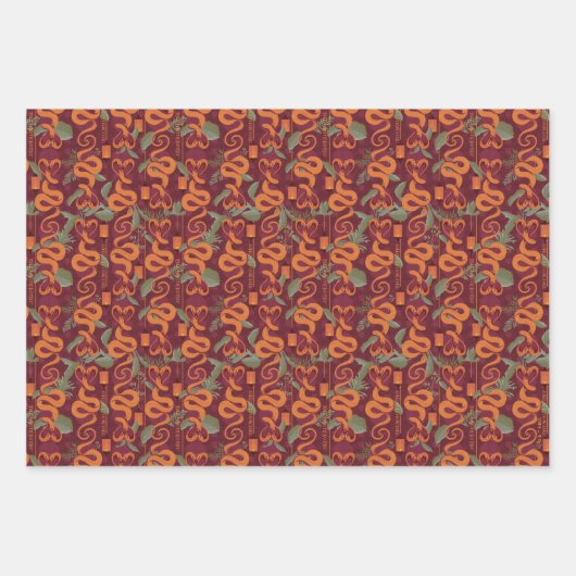 Serpent Luxe Muster - Der weiße Lotus Geschenkpapier Set (Vorderseite 2)