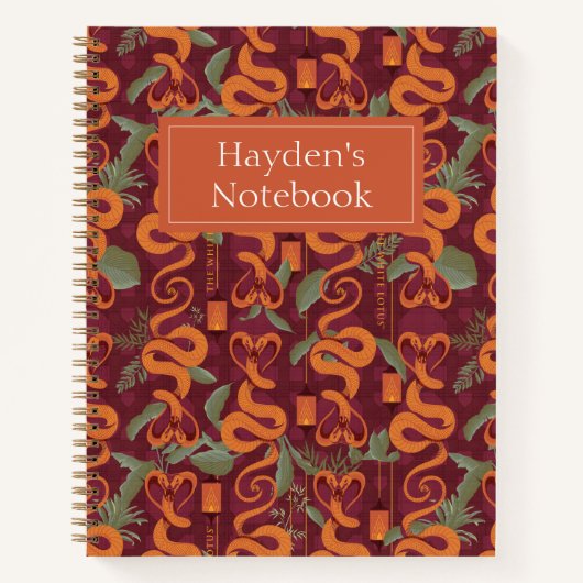 Serpent Luxe Muster - Der weiße Lotus Notizblock (Vorderseite)