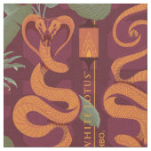 Serpent Luxe Muster - Der weiße Lotus Stoff (Nahaufnahme)