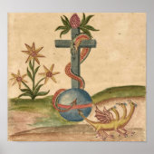 Serpent on Cross Orb From Clavis Artis Manuscript Poster (Vorne)