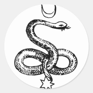 Serpent - Pagan-Symbole Runder Aufkleber