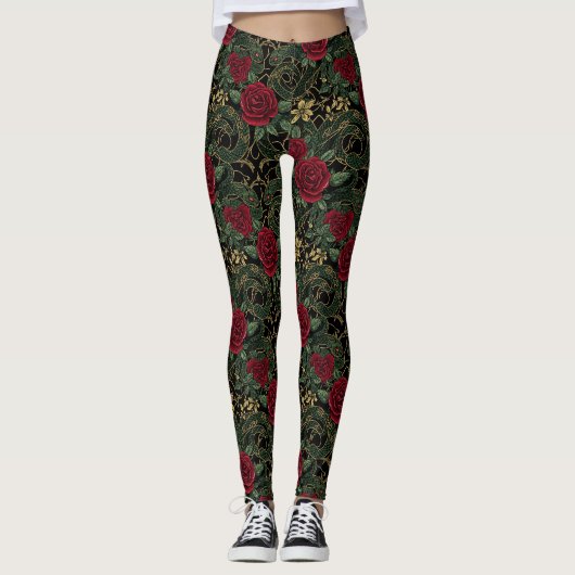 Serpent Rose Print Leggings (Vorderseite)