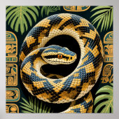 Serpent Snake Python Among Tropical Foliage  Poster (Vorne)