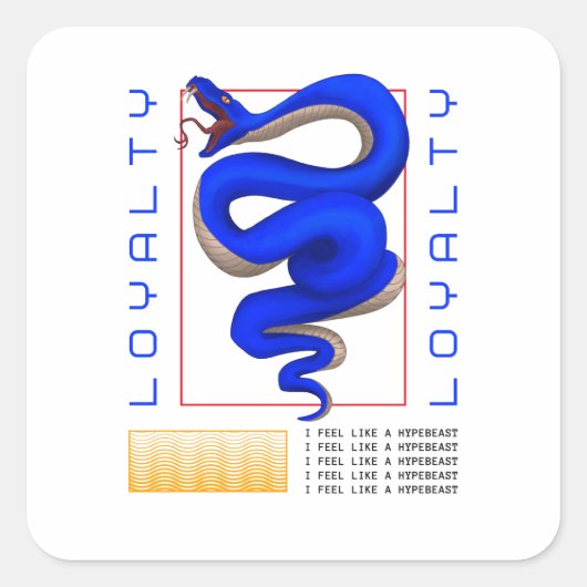 Serpent Symbol Art | Underground Bold Design Quadratischer Aufkleber (Vorderseite)