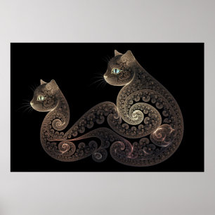 Serpentine-Fraktal-Katze Poster
