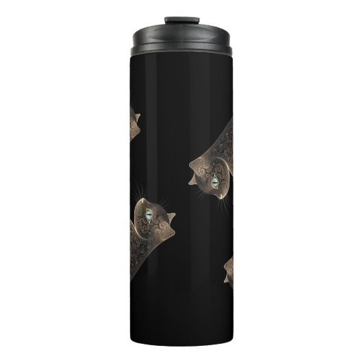 Serpentine-Fraktal-Katze Thermosbecher (Vorderseite)