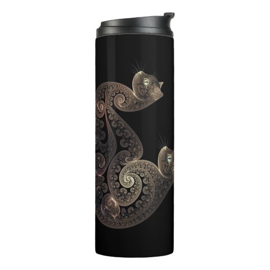 Serpentine-Fraktal-Katze Thermosbecher (Nach links gedreht)