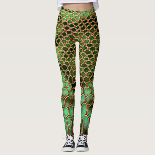 Serpentine Style: Exotic Skin Background Leggings (Vorderseite)