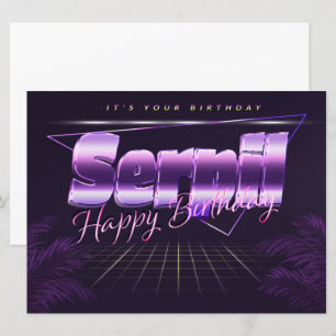 Serpil Name Vorname lila retro Karte Geburtstag