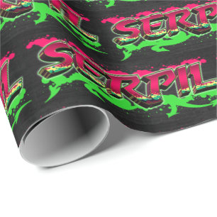 Serpil Vorname Name Graffiti red green Geschenkpapier