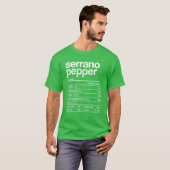 Serrano Pepper Nutrition Fact Funny Thanksgiving C T-Shirt (Vorne ganz)