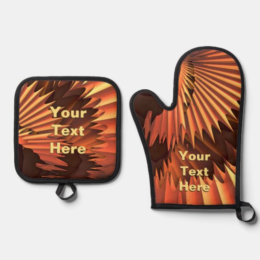 Serrationen Ofenhandschuh & Topflappen-Set (Vorderseite)