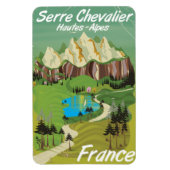 Serre Chevalier, Frankreich, Skiposter Magnet (Vertikal)
