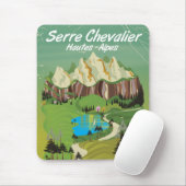 Serre Chevalier, Frankreich, Skiposter Mousepad (Mit Mouse)
