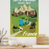 Serre Chevalier, Frankreich, Skiposter Poster (Küche)