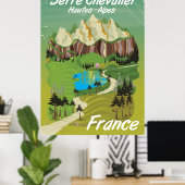 Serre Chevalier, Frankreich, Skiposter Poster (Heimbüro)