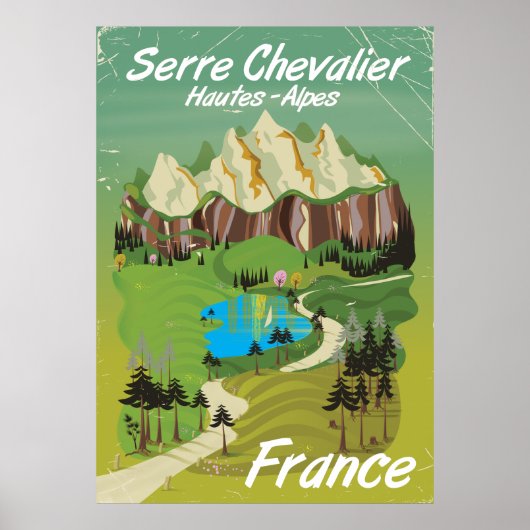 Serre Chevalier, Frankreich, Skiposter Poster (Vorne)
