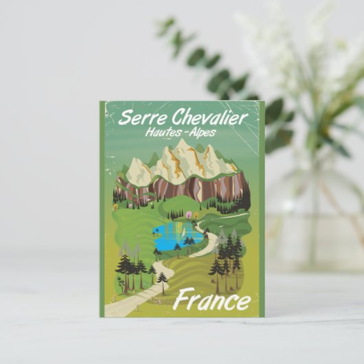 Serre Chevalier, Frankreich, Skiposter Postkarte (Stehend Vorderseite)