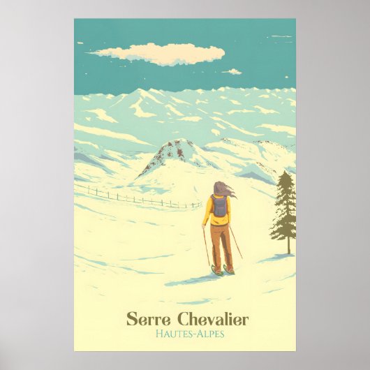 Serre Chevalier Skigebiet Reiseplakat Poster (Vorne)