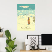 Serre Chevalier Skigebiet Reiseplakat Poster (Heimbüro)