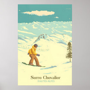 Serre Chevalier Snowboarden Reiseplakat Poster