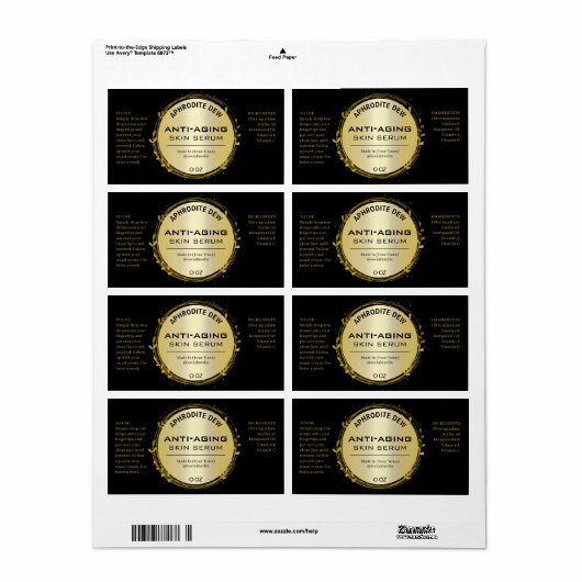 Serumschilder aus schwarzem und goldenem Leaf (Vorne)