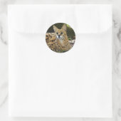 serval 015 runder aufkleber (Tasche)