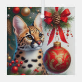 Serval Cat Glass Ornament (Rückseite)