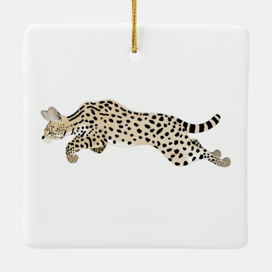 Serval Cat Keramik Ornament (Rückseite)