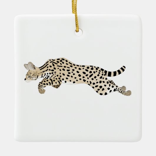 Serval Cat Keramik Ornament (Vorderseite)