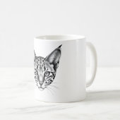 Serval Cat Lover T - Shirt - Schwarz & Weiß realis Kaffeetasse (VorderseiteRechts)