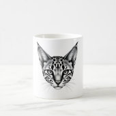 Serval Cat Lover T - Shirt - Schwarz & Weiß realis Kaffeetasse (Mittel)