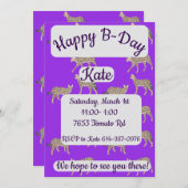 Serval Cats Happy Birthday Einladung (Vorne/Hinten)