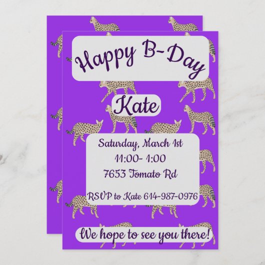 Serval Cats Happy Birthday Einladung (Vorne/Hinten)