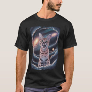 Serval Katze Galaxy Bengal Katze Raum Feline 1 T-Shirt